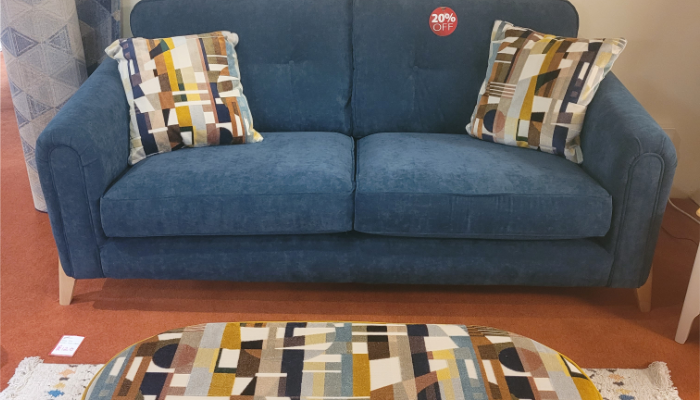 Two Seater Sofa & Ottoman Footstool 